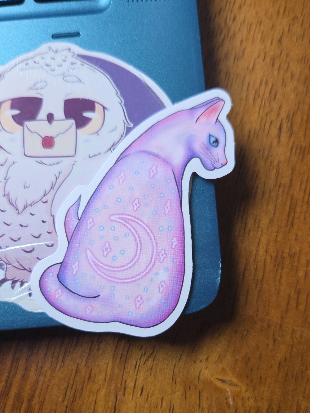 Purple Moon Cat Sticker for Small Pets Accessories
